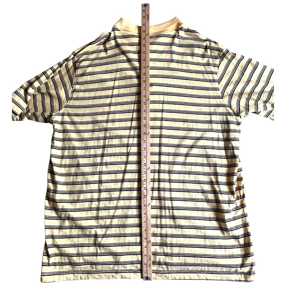 Mens Yellow Striped Polo Short Sleeve Shirt By Covington XXL Cotton Polyester - Picture 5 of 8